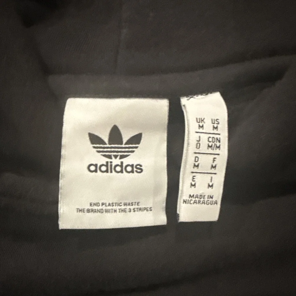 Adidas Originals‎ Hoodie Men's M Black Pullover Fleece Peace Sign Hand Graphic